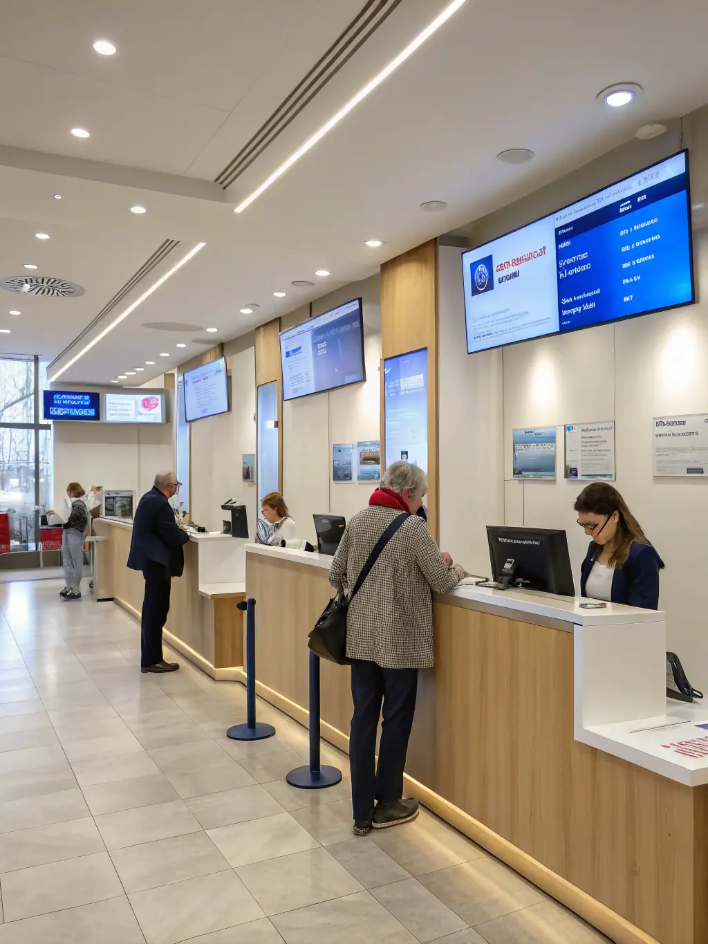 A welcoming and customer-focused branch interior of Santanderbank, showcasing their commitment to personal and business banking services.