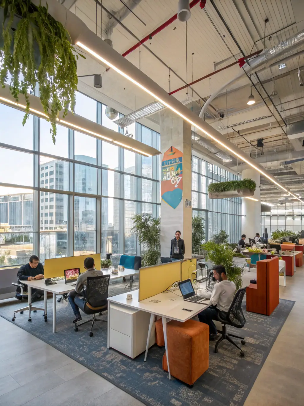 A sleek and modern office space representing Brex, emphasizing their focus on providing financial solutions for growing businesses and entrepreneurs.