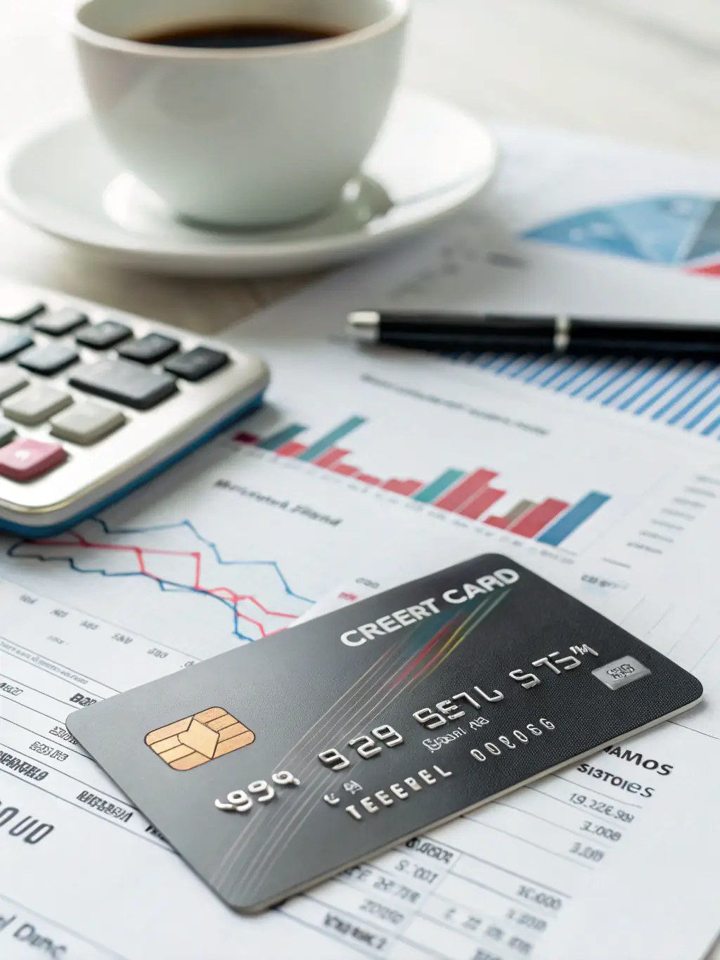 A professional, brightly lit studio shot of a Santander Bank credit card with a low APR offer displayed prominently on the card's surface.